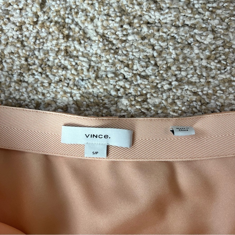 Vince Sheer Crinkle Lettuce-Edge Midi Skirt Light Orange Size Small - Picture 8 of 12